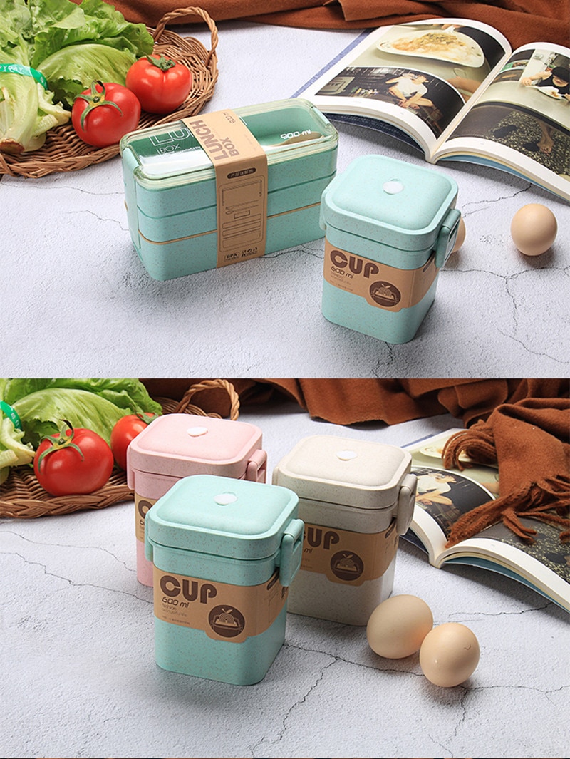 Eco-Friendly Wheat Straw Lunch Boxes and Soup Cups