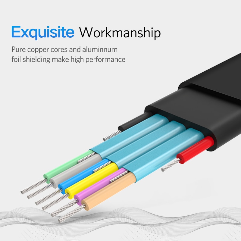 Flat USB Cable for PC Cables & Connectors Computers & Tablets 