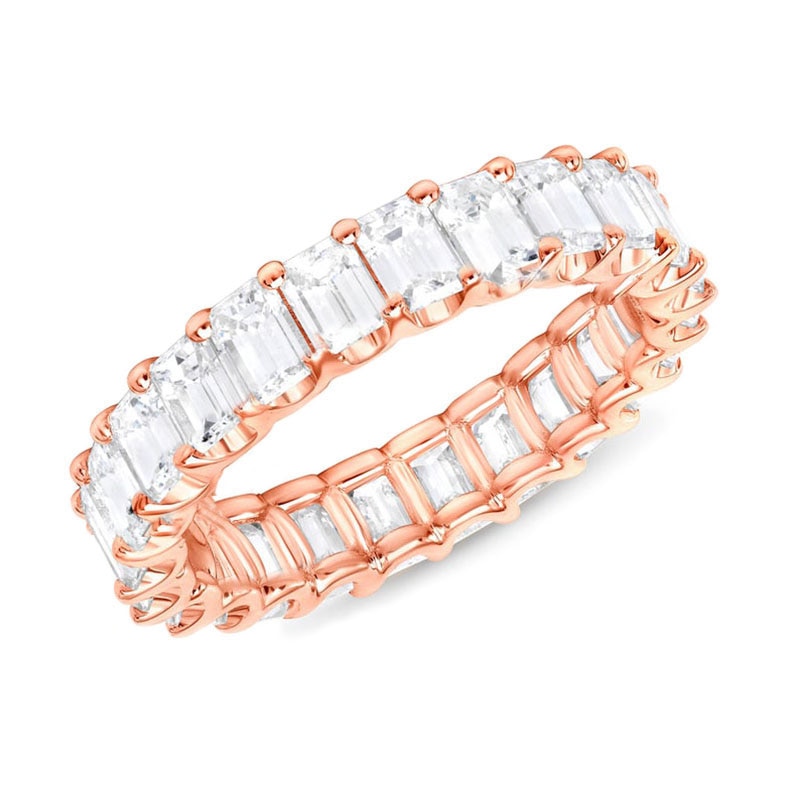 Geometric Crystal Ring Rings Women Jewelry Ring Size: 6|7|8|9|10 Main Stone Color: Rose Gold  