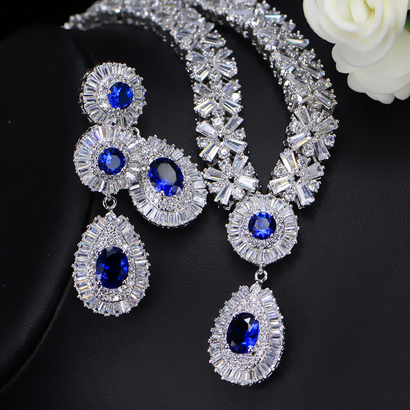 Luxury Colorful Cubic Zirconia Women's Jewelry Sets Jewelry Sets Women Jewelry 