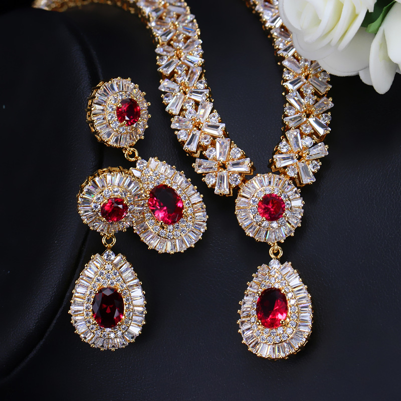 Luxury Colorful Cubic Zirconia Women's Jewelry Sets Jewelry Sets Women Jewelry 