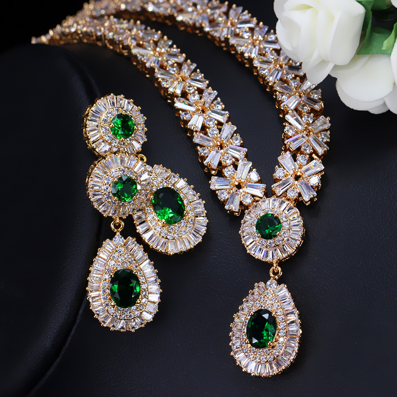 Luxury Colorful Cubic Zirconia Women's Jewelry Sets Jewelry Sets Women Jewelry 