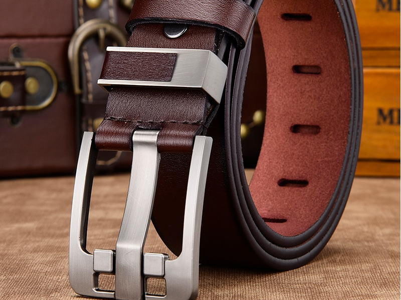 Men's Genuine Leather Classic Belt Accessories Belts Men's Clothing & Accessories 