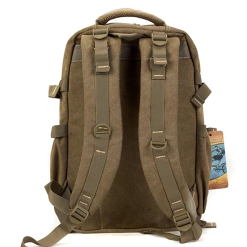 Men's Military Style Canvas Backpack Luggage & Travel Bags Travel Bags 