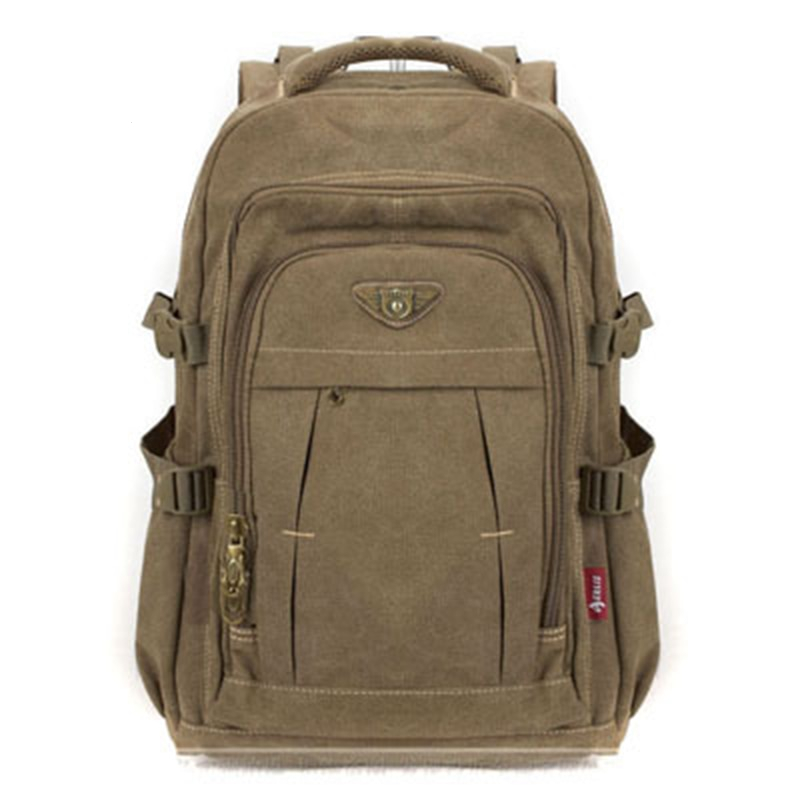 Men's Military Style Canvas Backpack Luggage & Travel Bags Travel Bags 