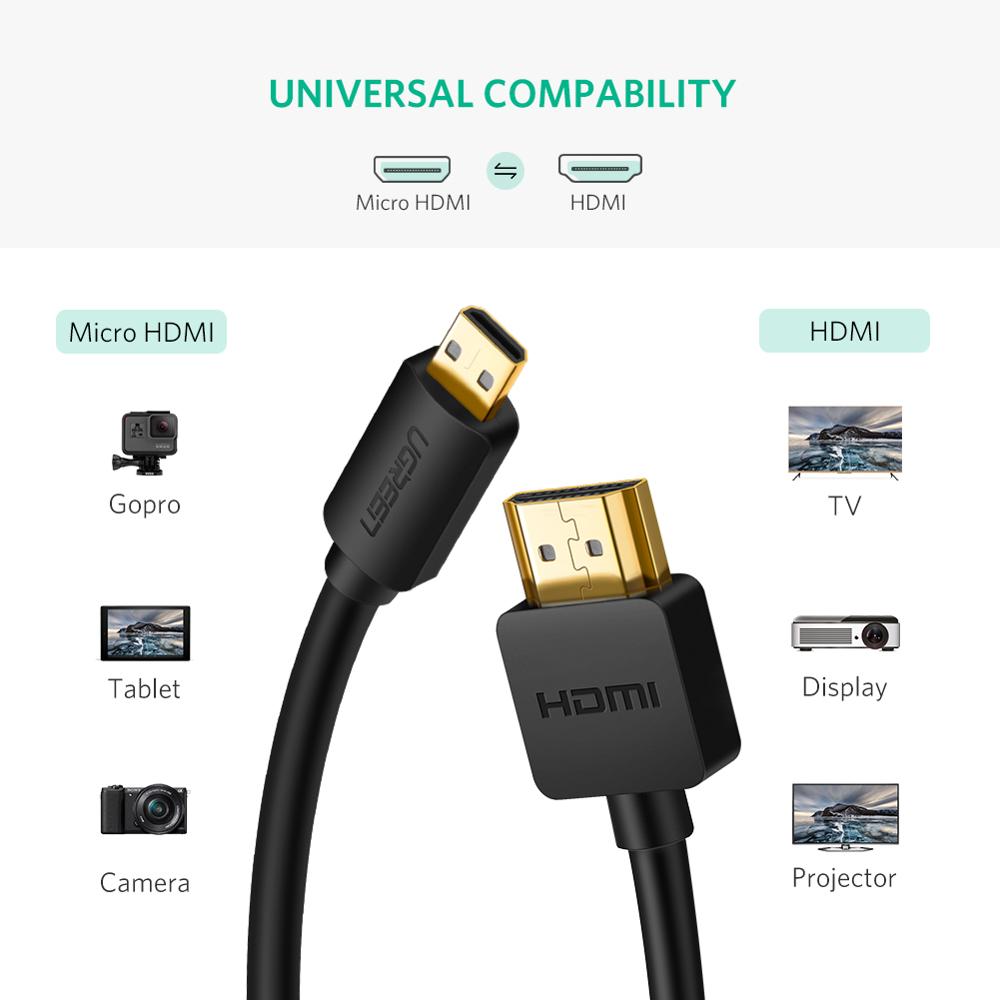 Micro HDMI to HDMI Cable Connector Cables & Connectors Computers & Tablets 