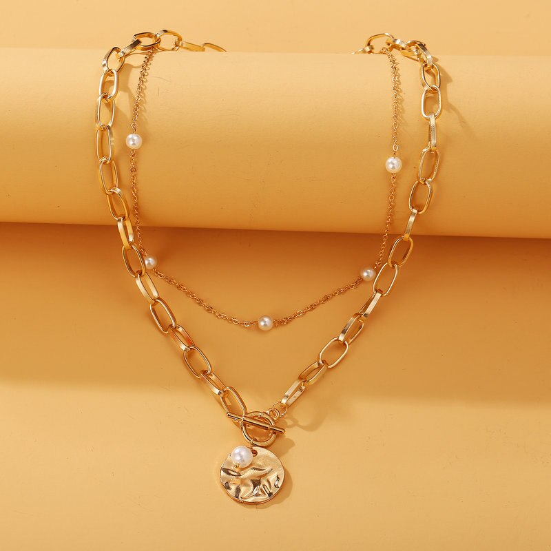 Multilayer Gold Color Coin Chain Necklace for Women Necklaces Women Jewelry 