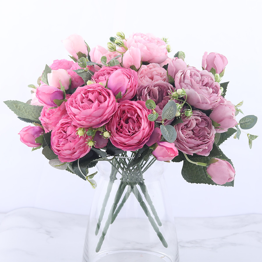Pink Peony and Rose Home Decor Artificial Flowers Bouquet Artificial & Dried Flowers Home & Garden Pink Peony and Rose Home Decor Artificial Flowers Bouquet Artificial & Dried Flowers Home & Garden