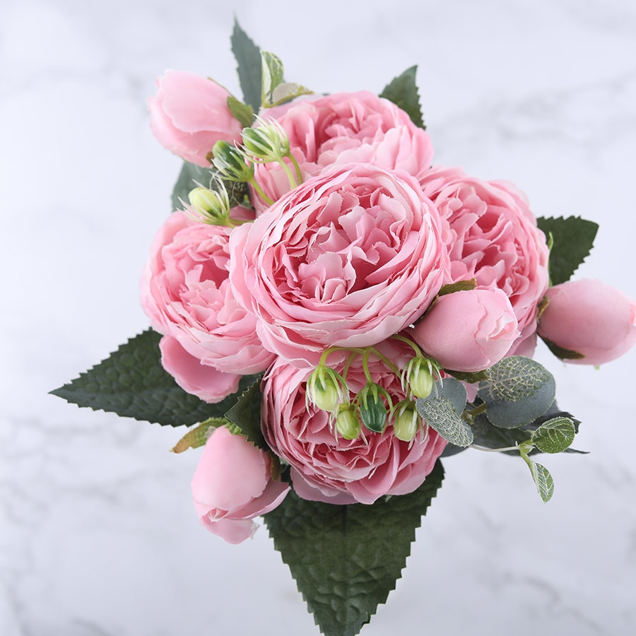 Pink Peony and Rose Home Decor Artificial Flowers Bouquet Artificial & Dried Flowers Home & Garden Pink Peony and Rose Home Decor Artificial Flowers Bouquet Artificial & Dried Flowers Home & Garden