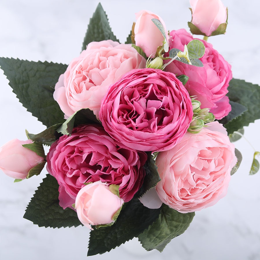 Pink Peony and Rose Home Decor Artificial Flowers Bouquet Artificial & Dried Flowers Home & Garden Pink Peony and Rose Home Decor Artificial Flowers Bouquet Artificial & Dried Flowers Home & Garden