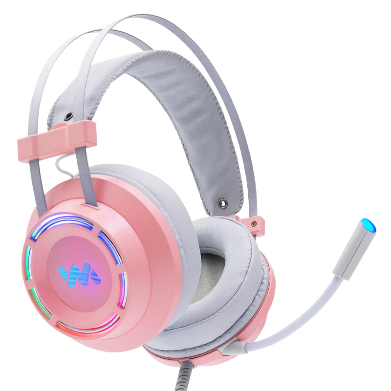 Pink Wired Gaming Headset Consumer Electronics Earphones & Headphones 