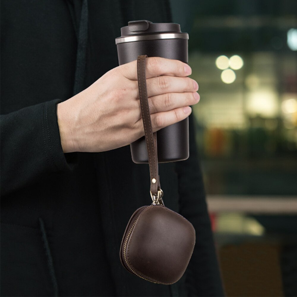 Portable Leather Storage Box for Earphones