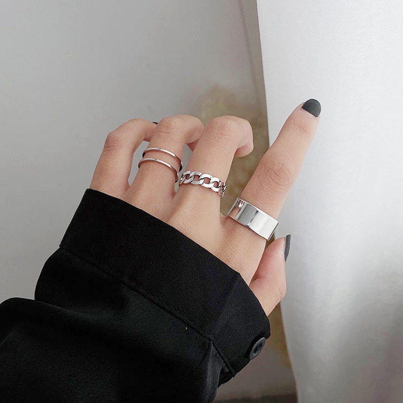 Punk Style Metal Ring Rings Women Jewelry 