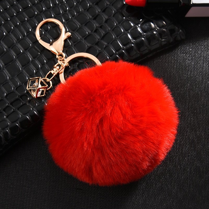 Rabbit Fur Ball Keychain Keychains Luggage & Travel Bags 