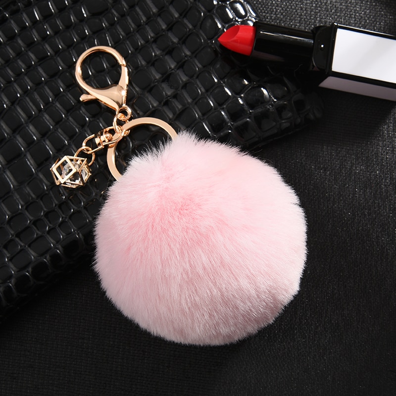 Rabbit Fur Ball Keychain Keychains Luggage & Travel Bags 