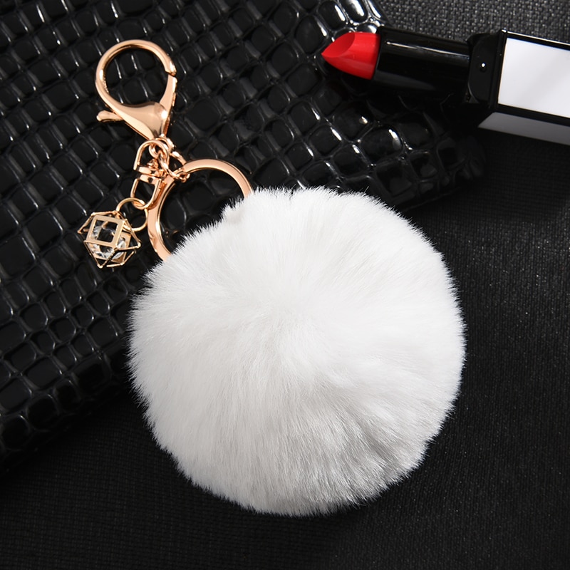 Rabbit Fur Ball Keychain Keychains Luggage & Travel Bags 