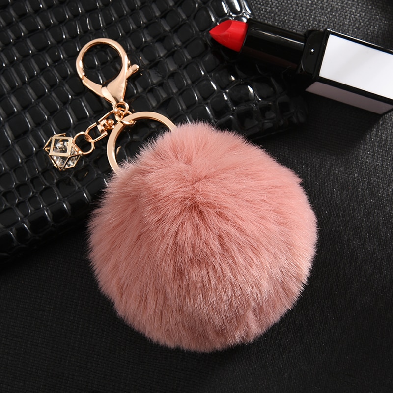 Rabbit Fur Ball Keychain Keychains Luggage & Travel Bags 