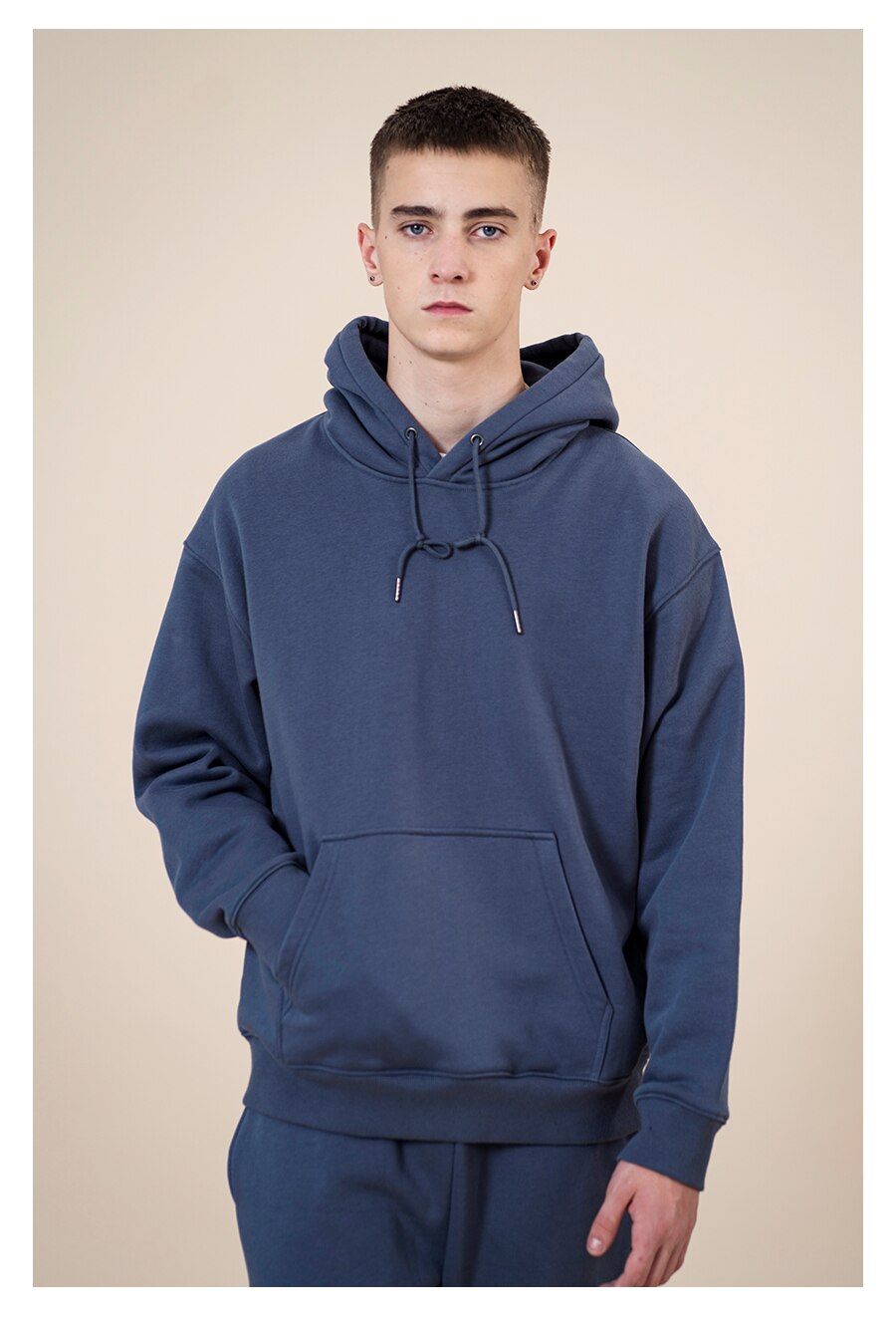 Solid Color Hooded Sweatshirt for Men