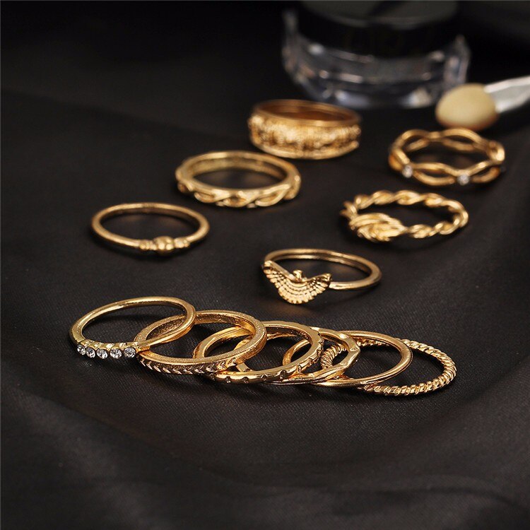 Women's Boho Knotted Rings Set, 12 Pcs Jewelry Sets Women Jewelry 