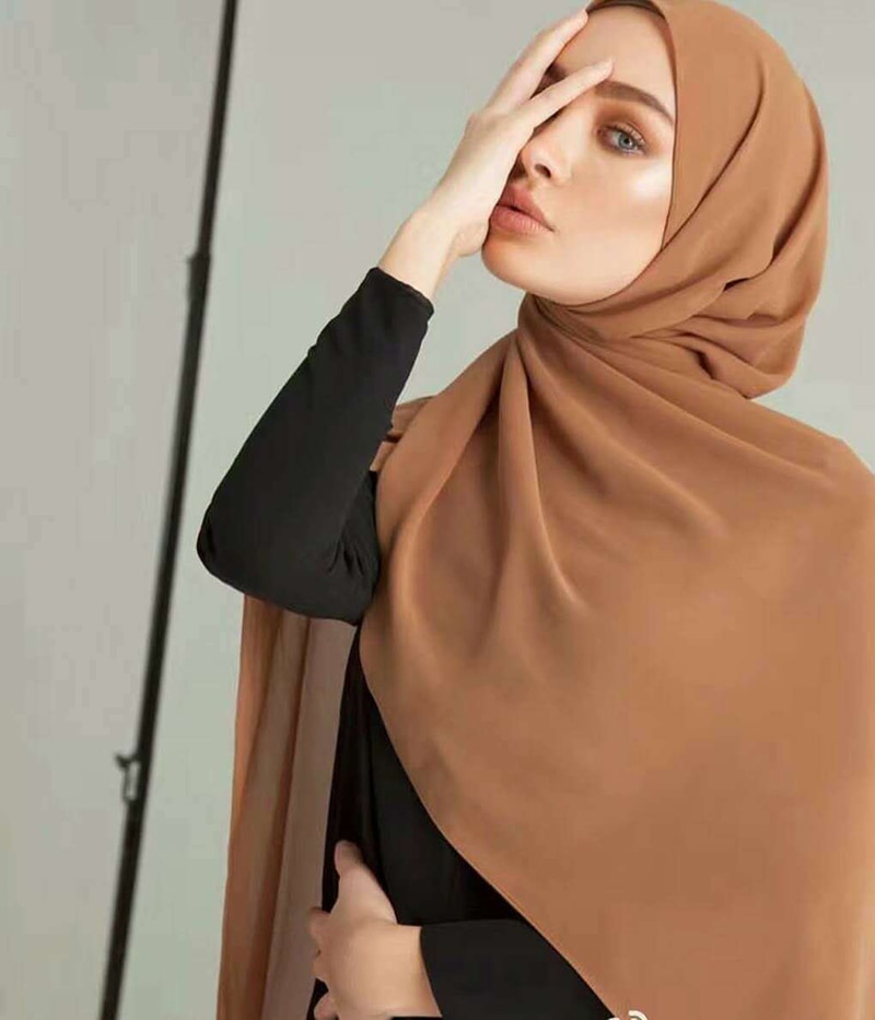 Women's Bubble Chiffon Head Scarf Muslim Scarves & Hijabs Women Clothing & Accessories 