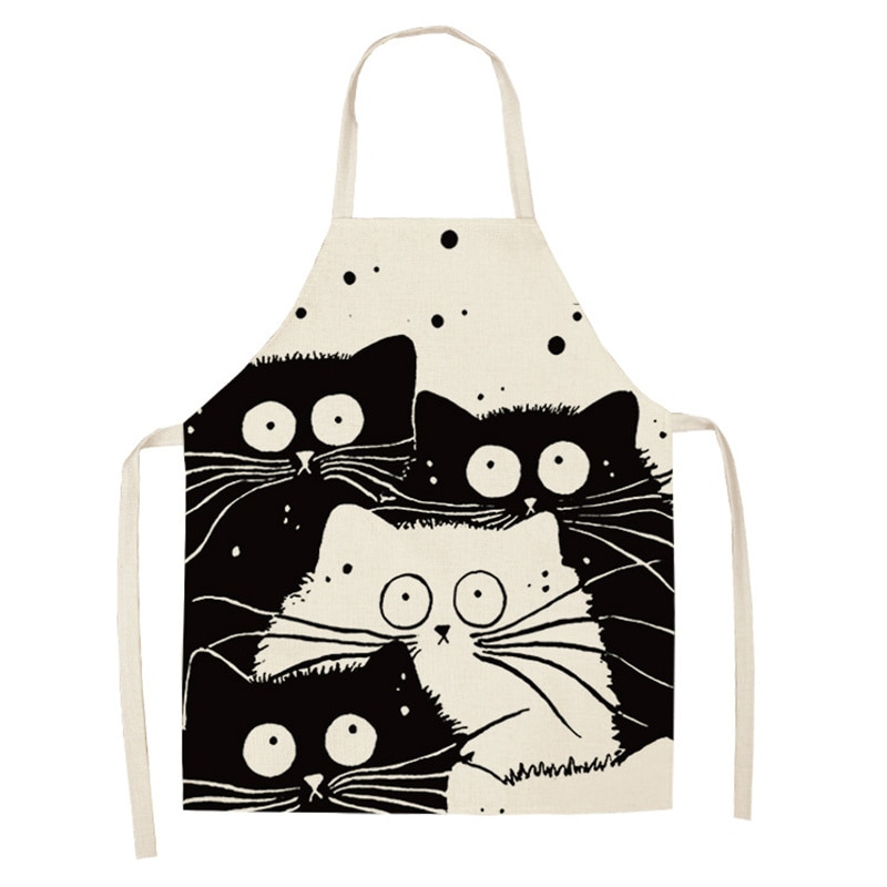 Women's Cat Printed Kitchen Apron Aprons, Gloves & Towels Kitchen 