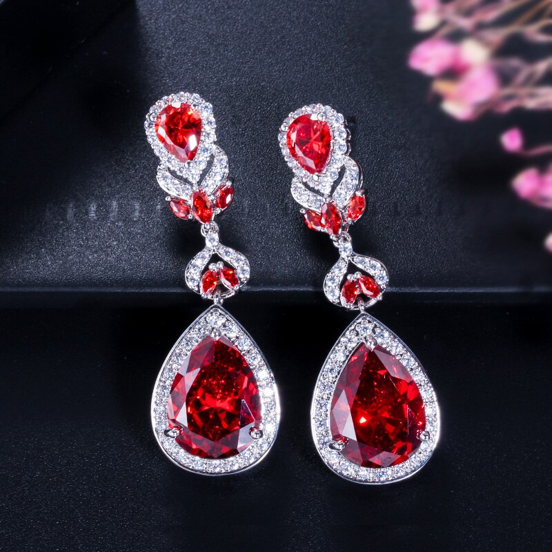 Women's Cubic Zirconia Water Drop Shaped Long Earrings