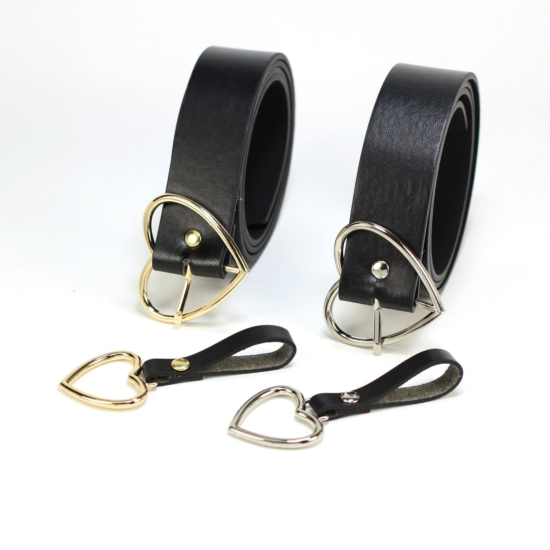 Women's Leather Belt Decorated with Heart Accessories Belts & Suspenders Women's Clothing & Accessories 