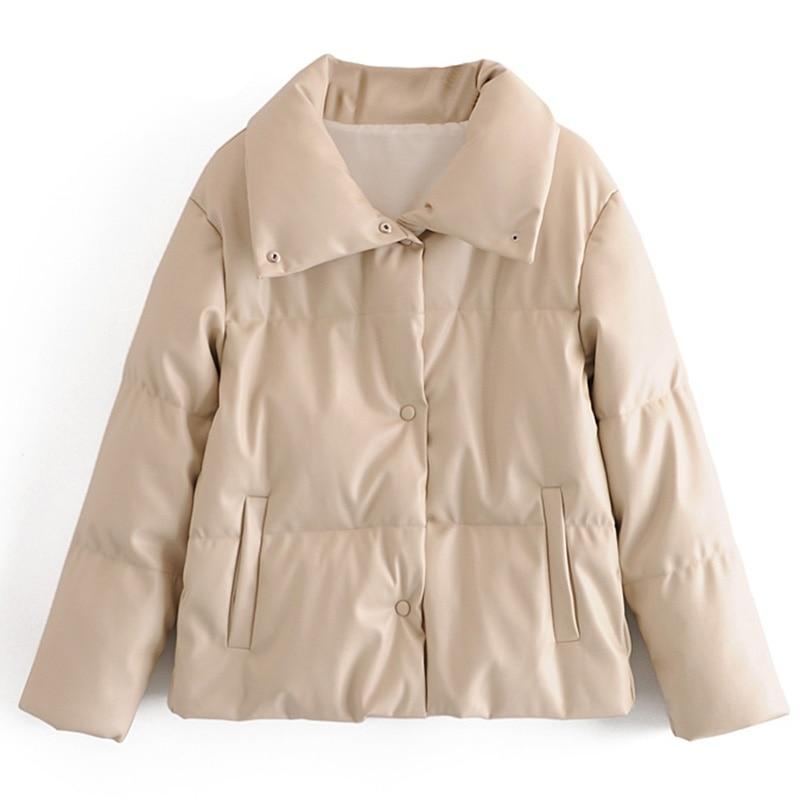 Women's PU Leather Parka Jackets & Coats Parkas Women's Clothing & Accessories 