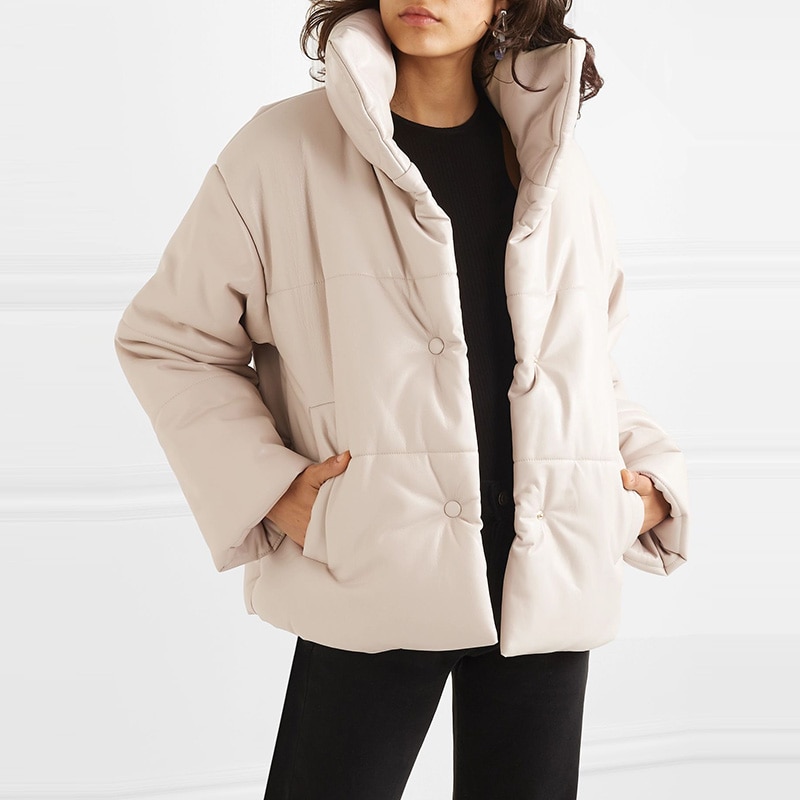 Women's PU Leather Parka