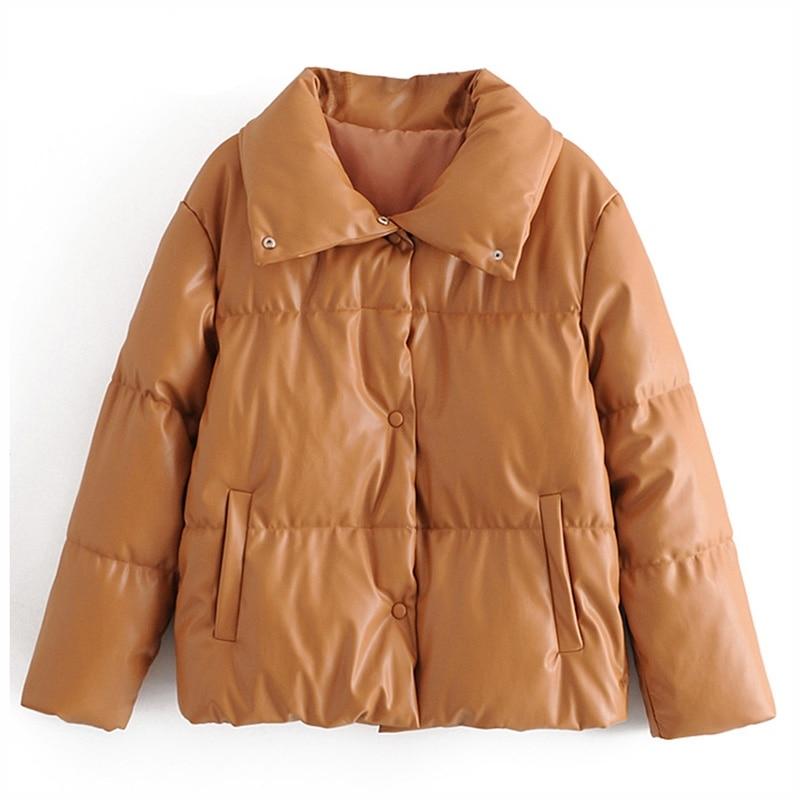 Women's PU Leather Parka Jackets & Coats Parkas Women's Clothing & Accessories 