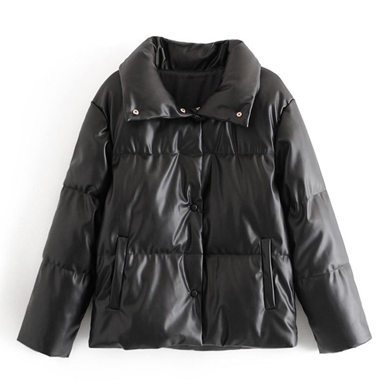 Women's PU Leather Parka Jackets & Coats Parkas Women's Clothing & Accessories 