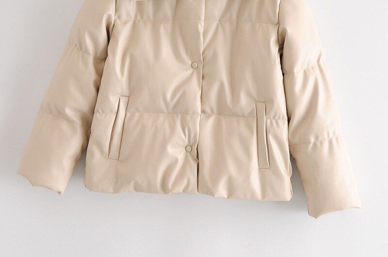 Women's PU Leather Parka