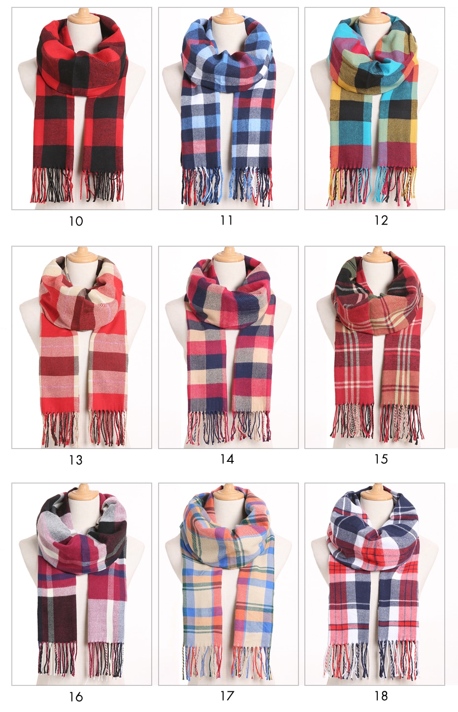 Women's Plaid Winter Scarf Accessories Scarves Women's Clothing & Accessories 