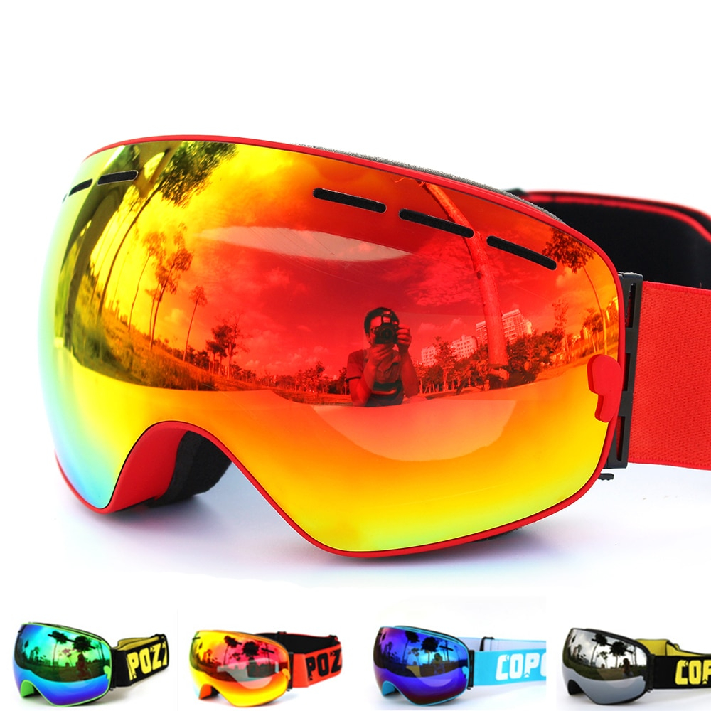 Unisex Anti-Fog Ski Goggles Skiing & Snowboarding Sports 