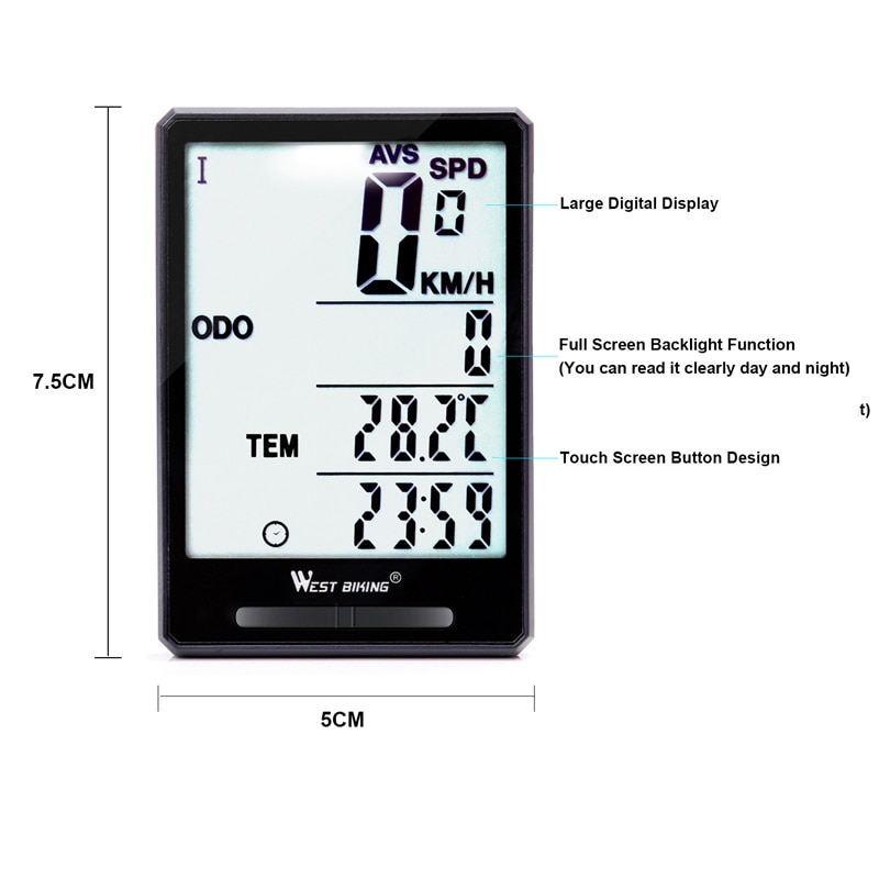 Wireless Waterproof Cycling Computer With Light