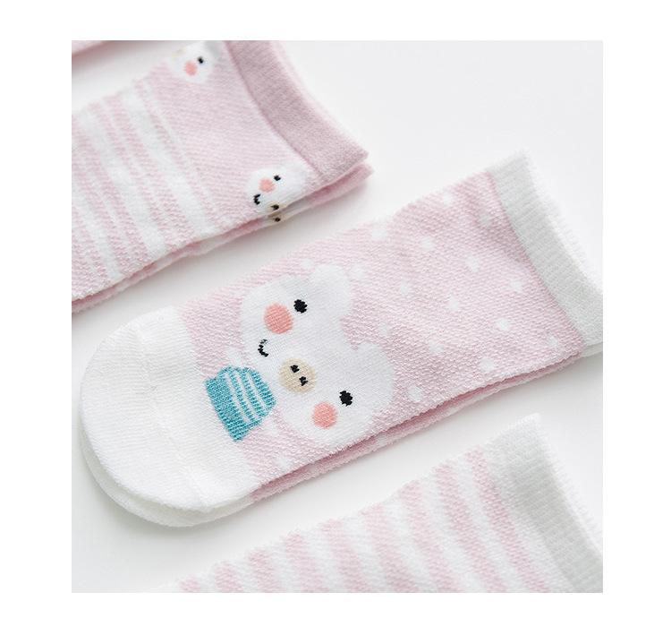 Kid's Cotton Socks with Cartoon Animal Pattern