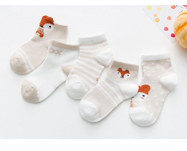 Kid's Cotton Socks with Cartoon Animal Pattern