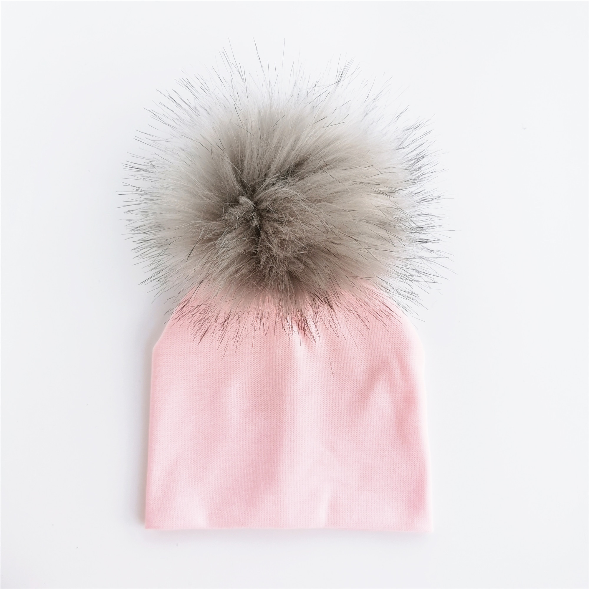 Baby's Cotton Hat with Pompom