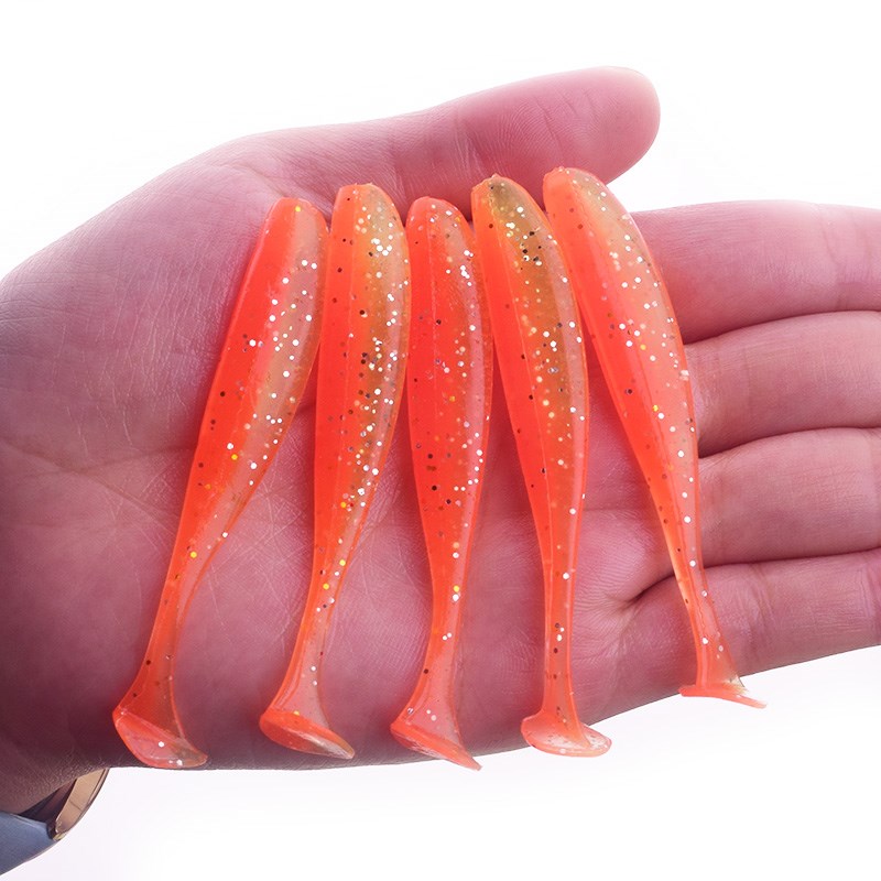 Double Color T-Tail Worm Fishing Lures Set