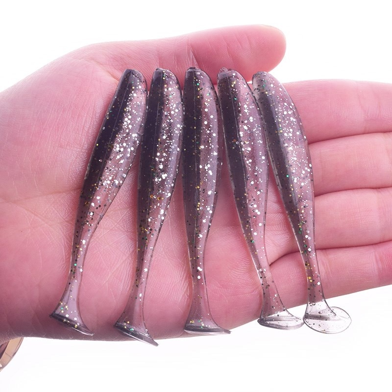 Double Color T-Tail Worm Fishing Lures Set