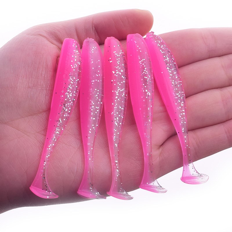 Double Color T-Tail Worm Fishing Lures Set