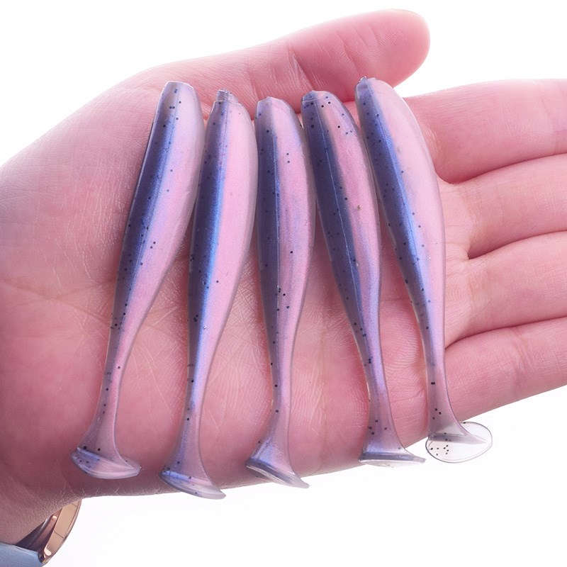 Double Color T-Tail Worm Fishing Lures Set