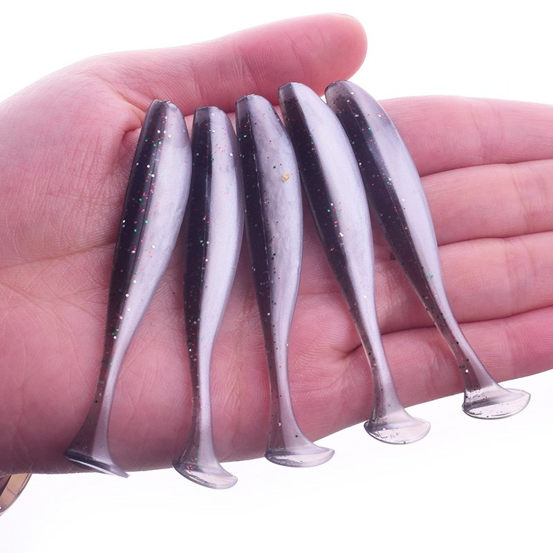 Double Color T-Tail Worm Fishing Lures Set