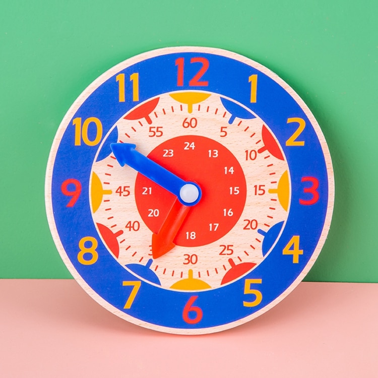 Colorful Wooden Clock Toy