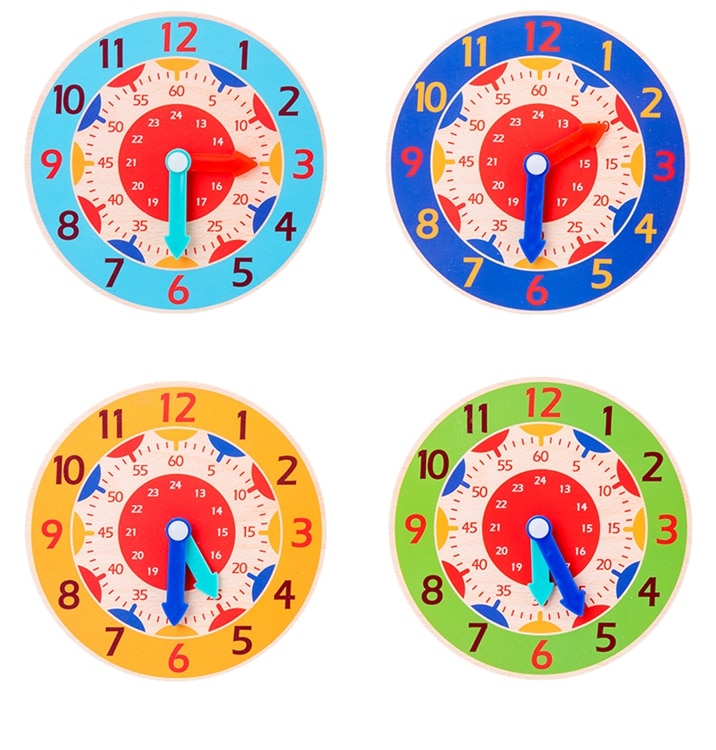 Colorful Wooden Clock Toy