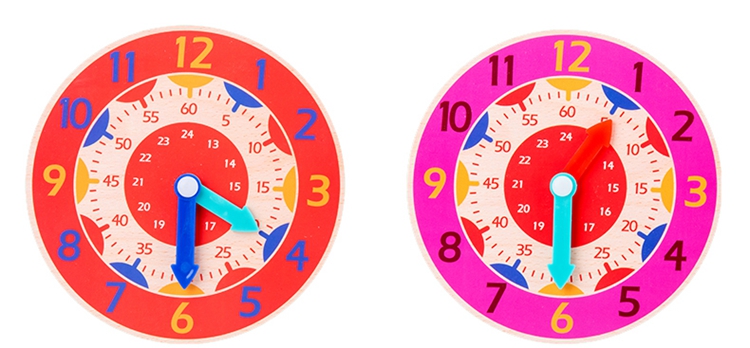 Colorful Wooden Clock Toy