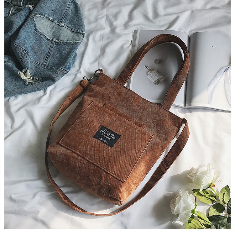 Women's Corduroy Tote Bag