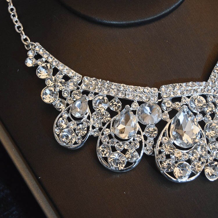 Women's Luxury Bridal Tiara, Necklace and Earrings Set