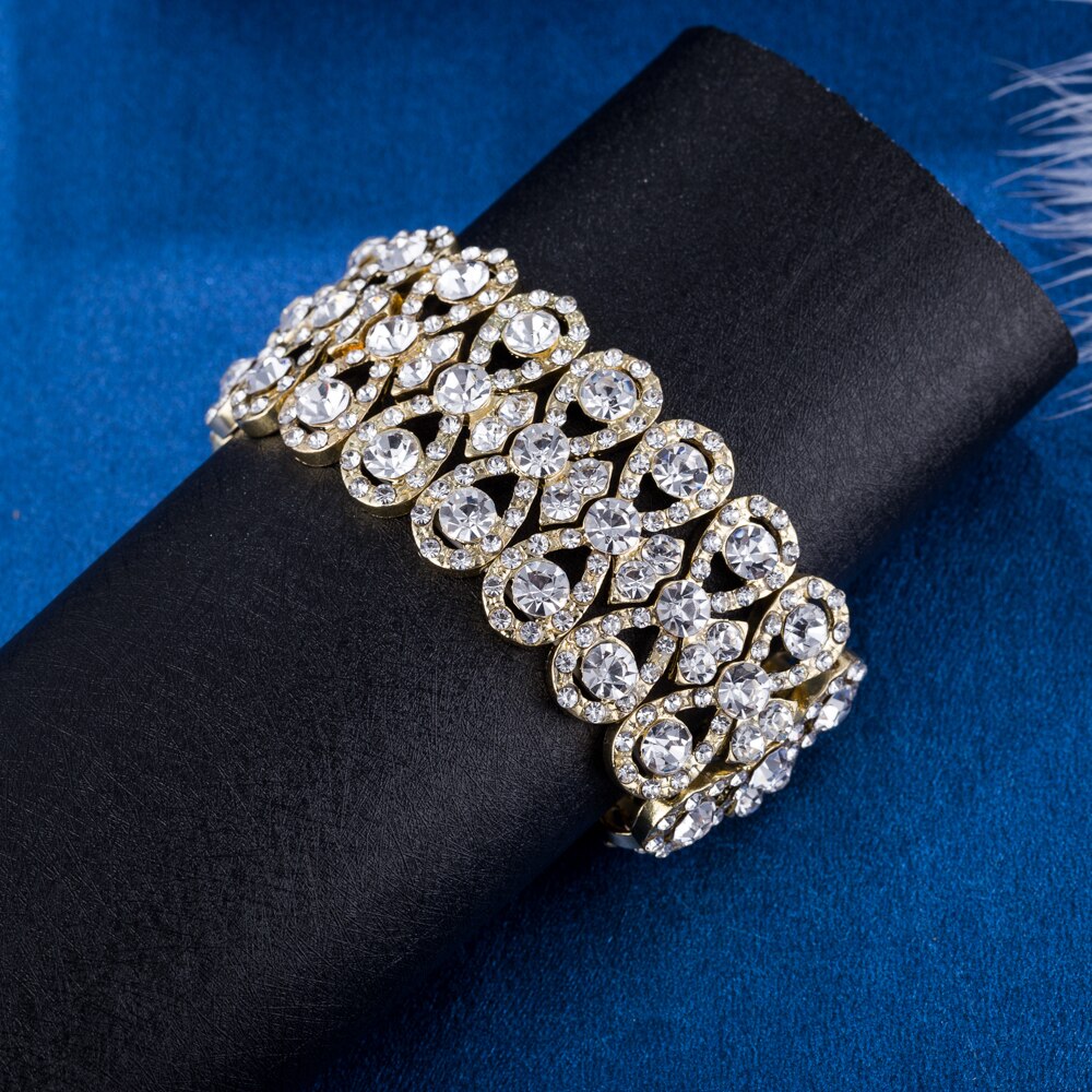 Wedding Full Rhinestones Maxi Bracelet for Women