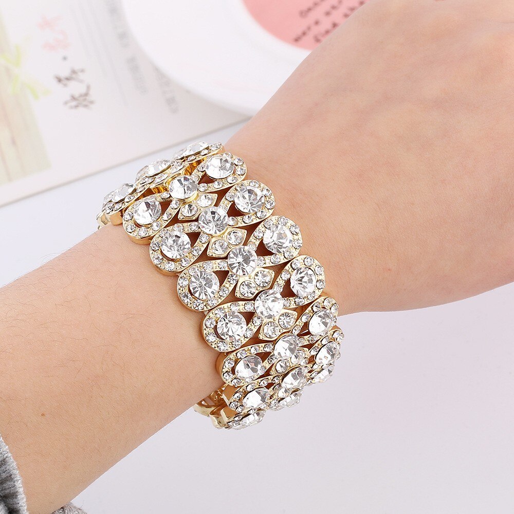 Wedding Full Rhinestones Maxi Bracelet for Women